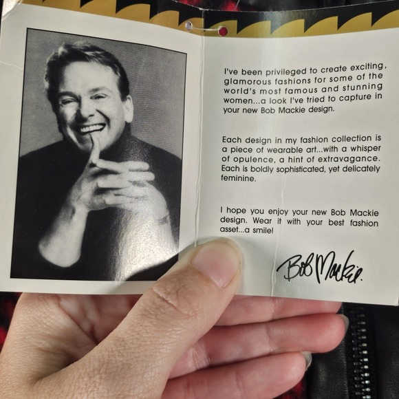 Bob Mackie Fleece Zip Front Jacket‎ Womens 2X Red Wearable Art Boho Faux Leather - Picture 7 of 16